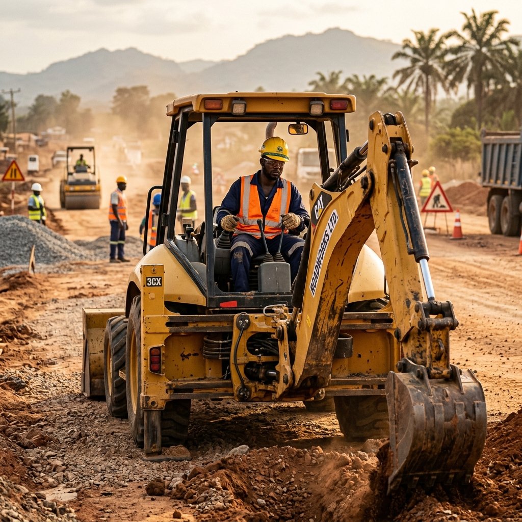 Operador Africano de Retroescavadora